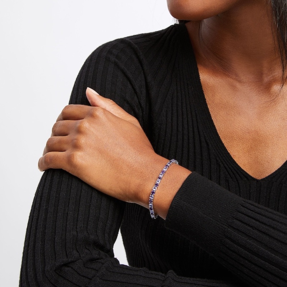 Kay Jewelers Tanzanite and Amethyst Bracelet Sterling Silver